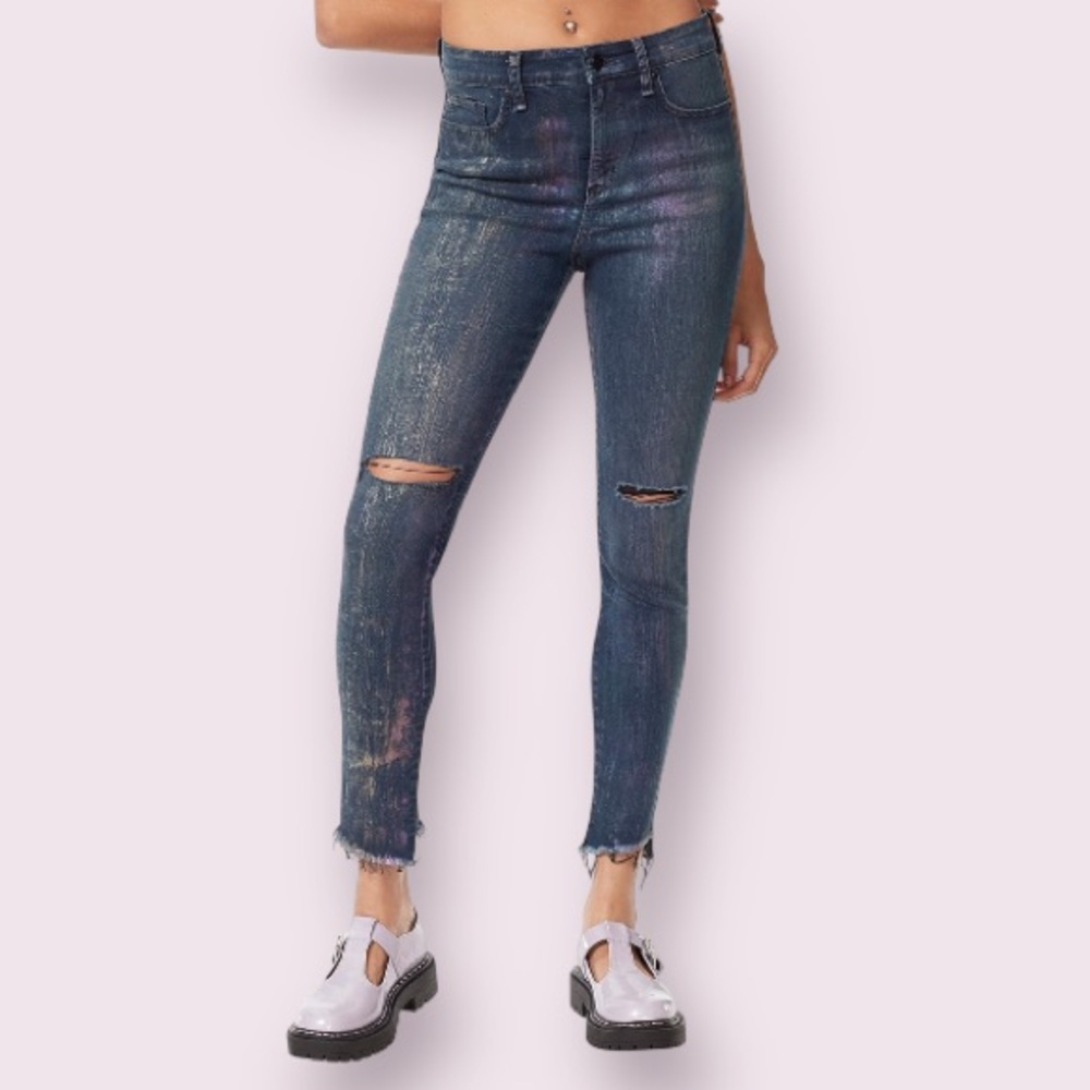 Circus NY High Rise Skinny Jean in Time to Shine - Iridesent Foil